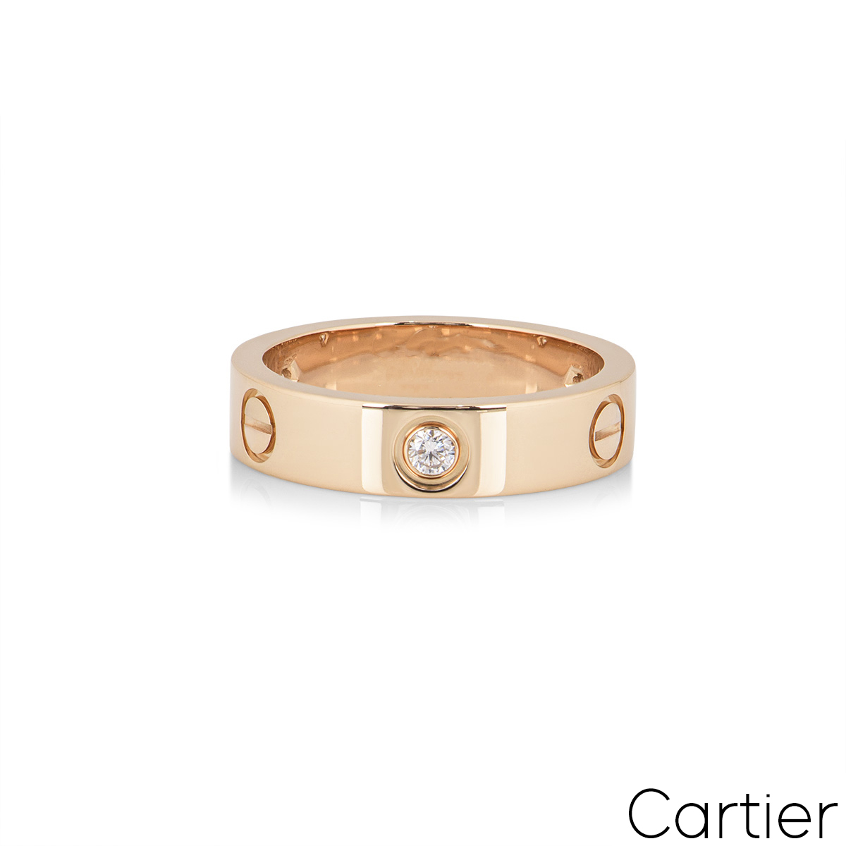 Cartier Rose Gold Half Diamond Love Ring Size 50 B4087500